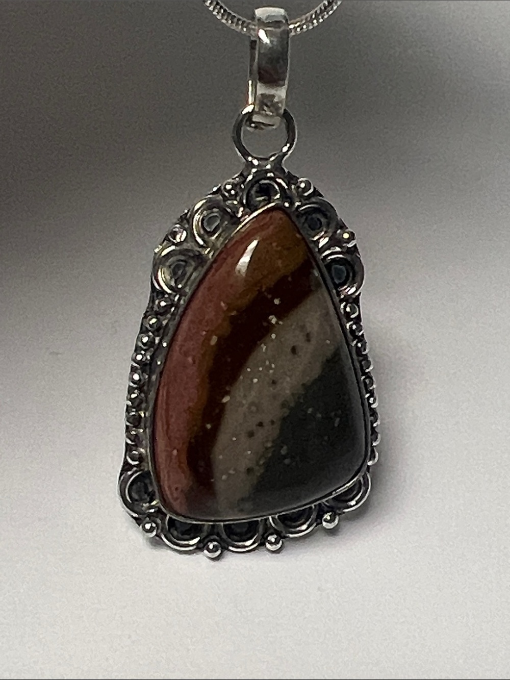 POLYCHROME JASPER pendant necklace
